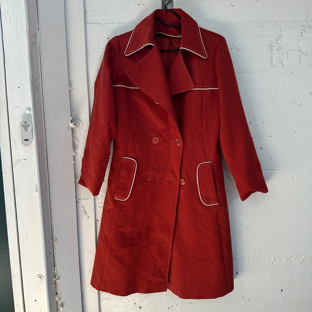 Women's Red Double-Breasted Coat